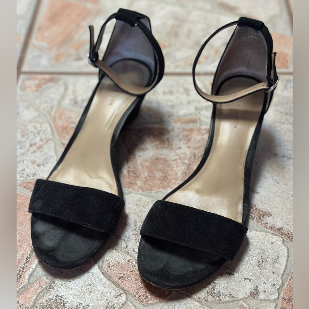 Ann Taylor Black Suede Sandals